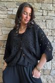  Indra Crochet Bolero Cardigan Black